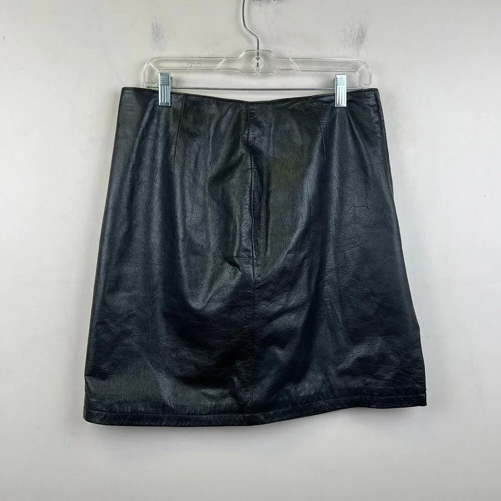 Vintage Wilsons Leather Maxima Black Leather Skirt  Size 14